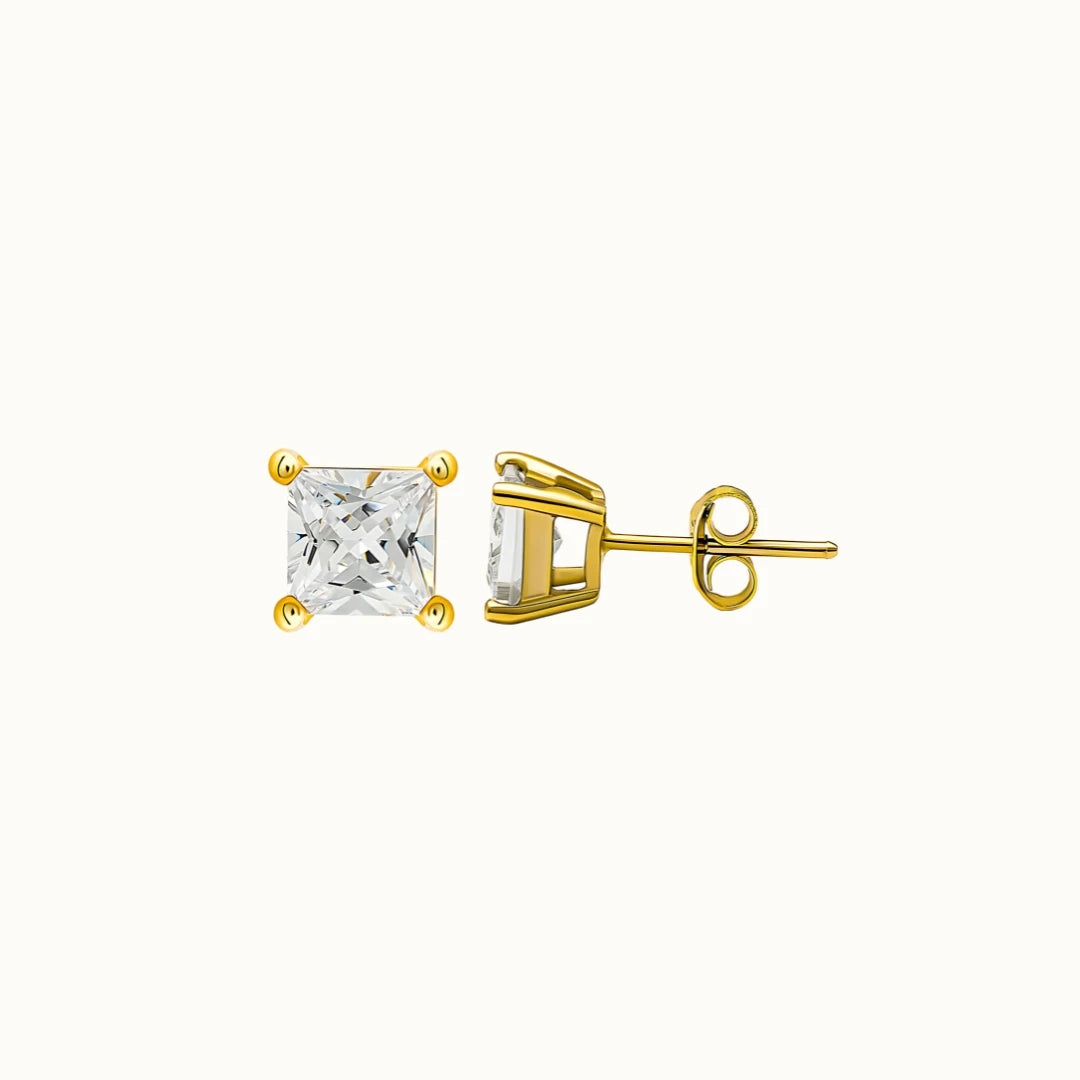4mm Diamond Studs - 18K Gold Plated