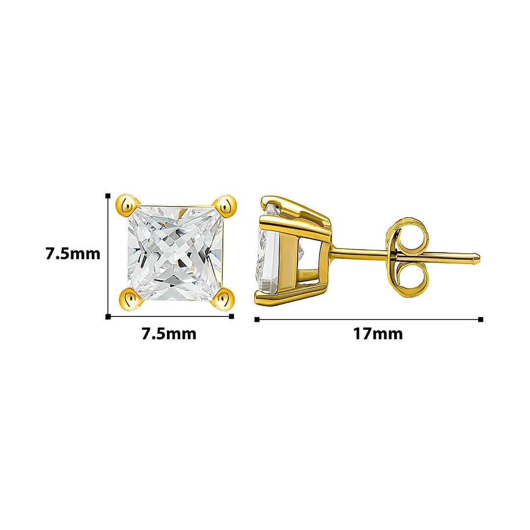 4mm Diamond Studs - 18K Gold Plated