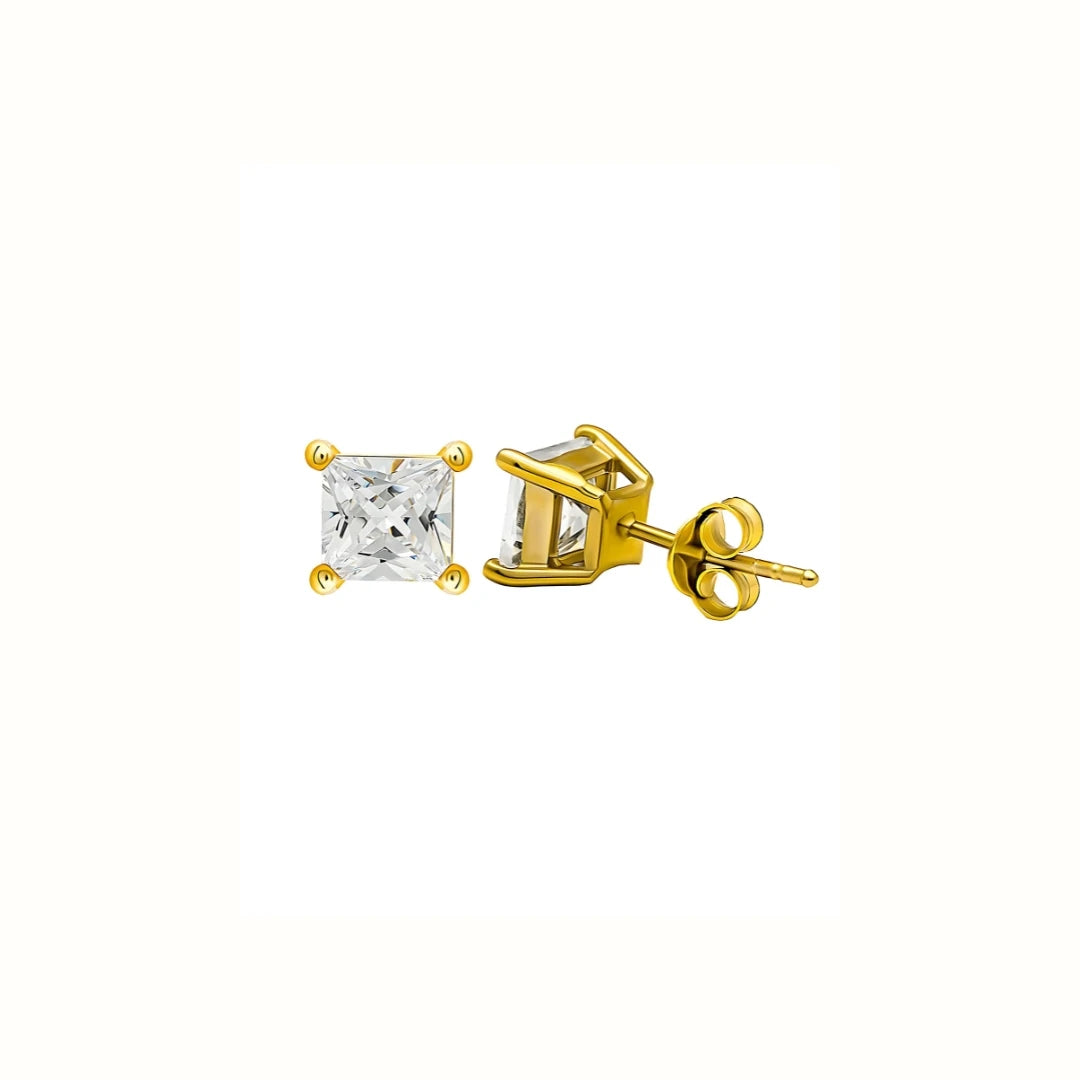 4mm Diamond Studs - 18K Gold Plated