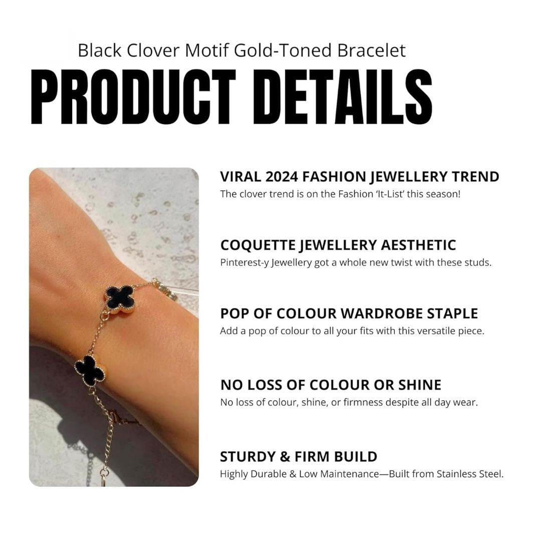 Clover Bracelet for Women - 18K Gold Plated & Anti Tarnish