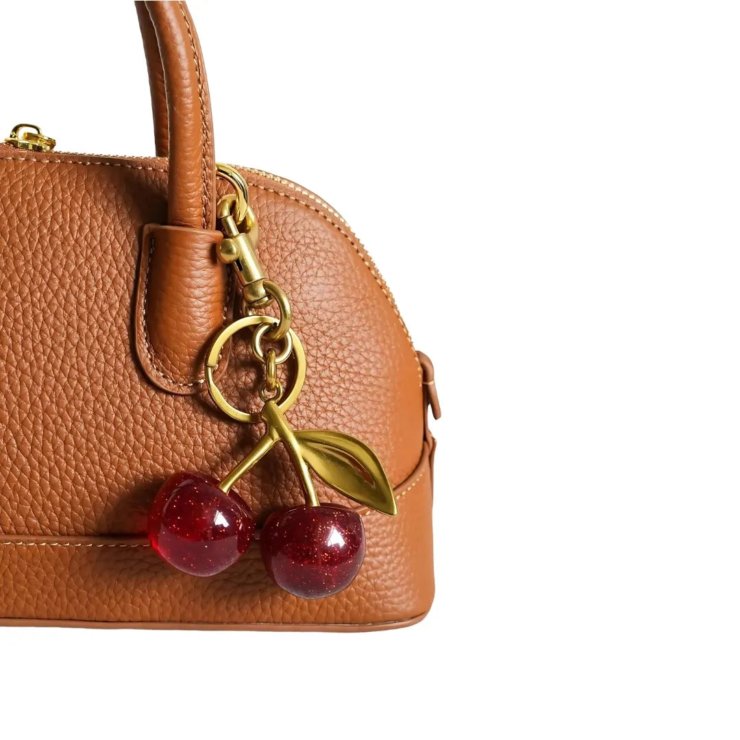 Cherry Bag Charm - 18k Anti Tarnish Cherry Bag Keyring