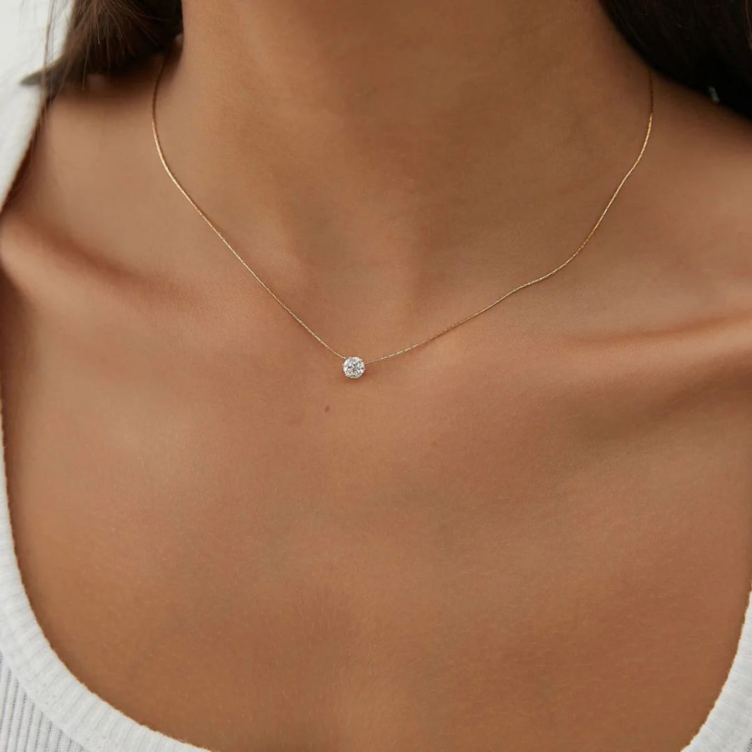 Dainty Diamond Dainty Stone Gold Pendant