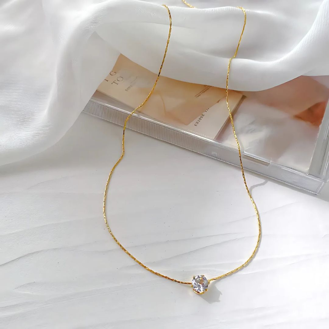 Dainty Diamond Pendant + Teardrop Earrings Combo