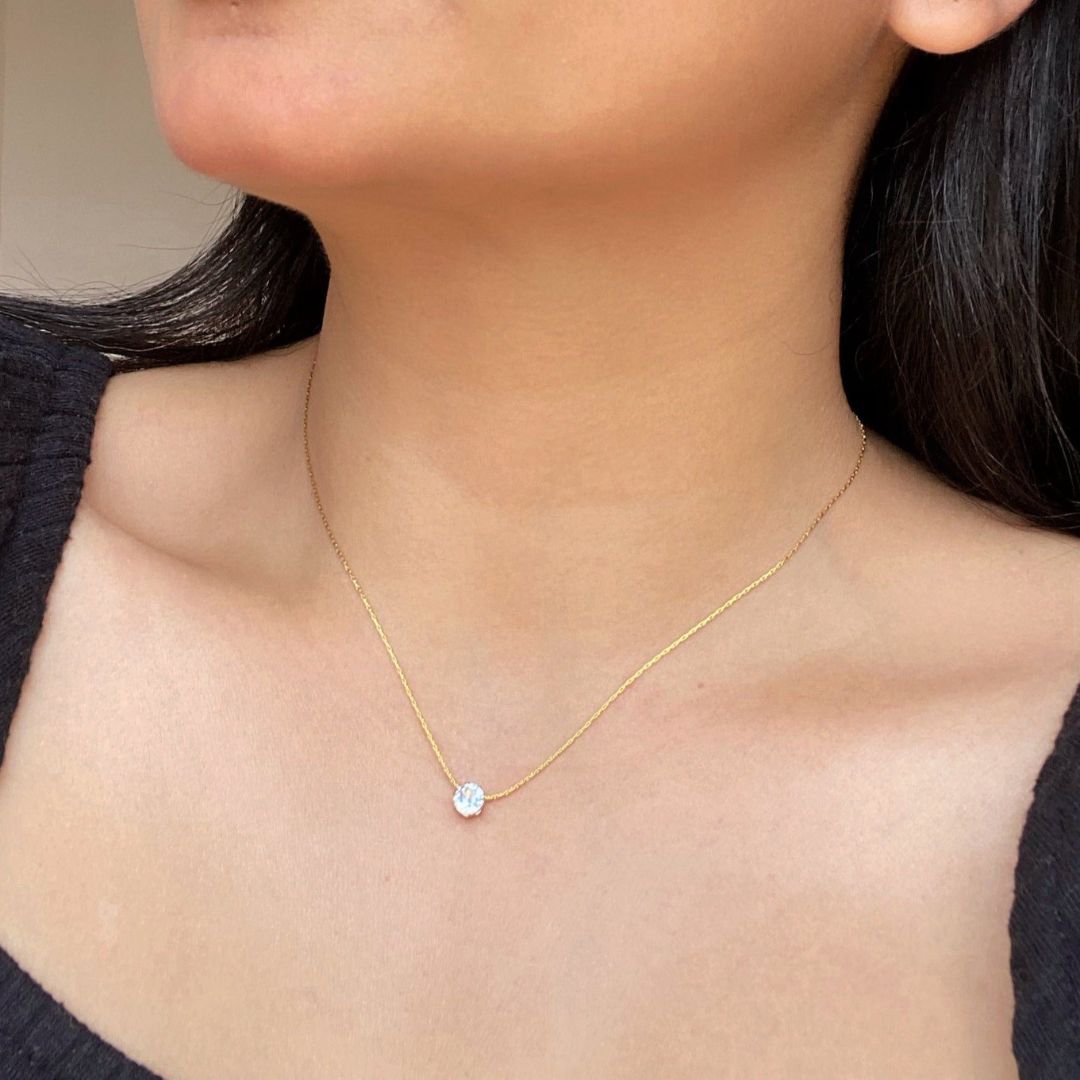 Dainty Diamond Dainty Stone Gold Pendant