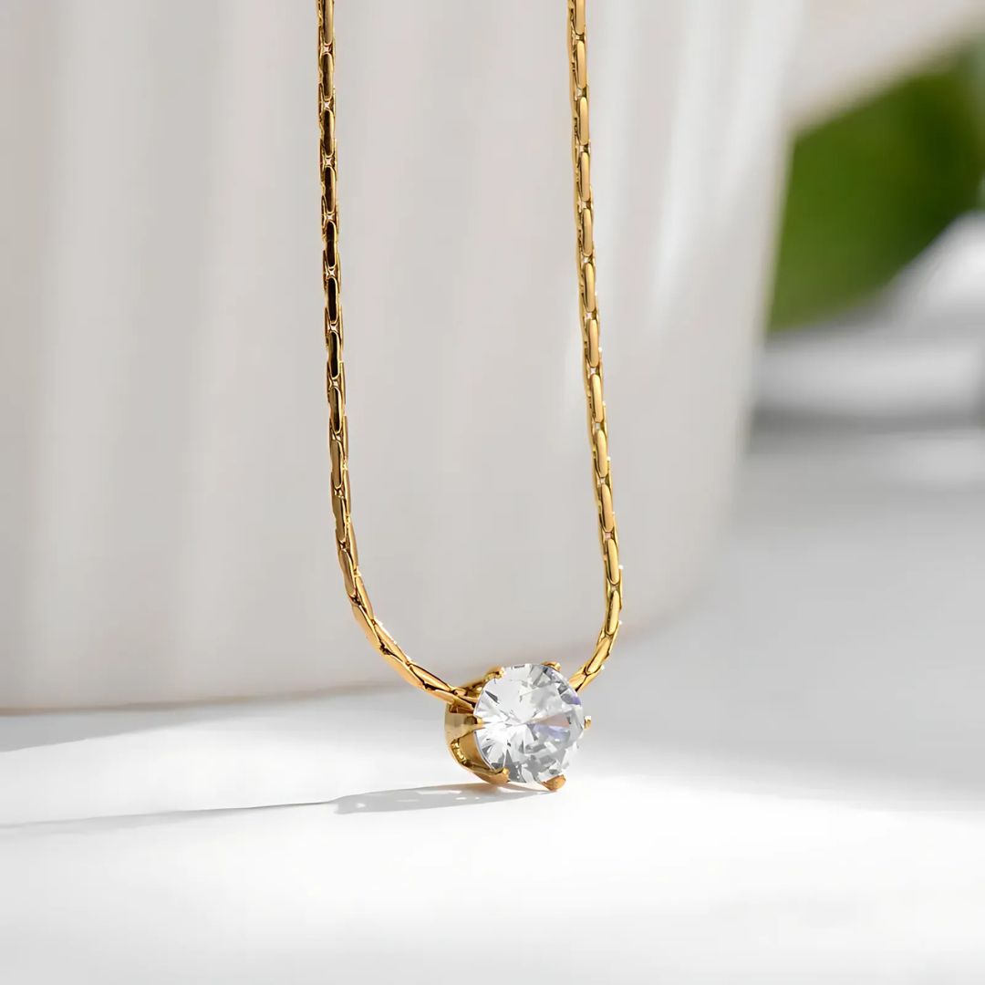 Dainty Diamond Dainty Stone Gold Pendant