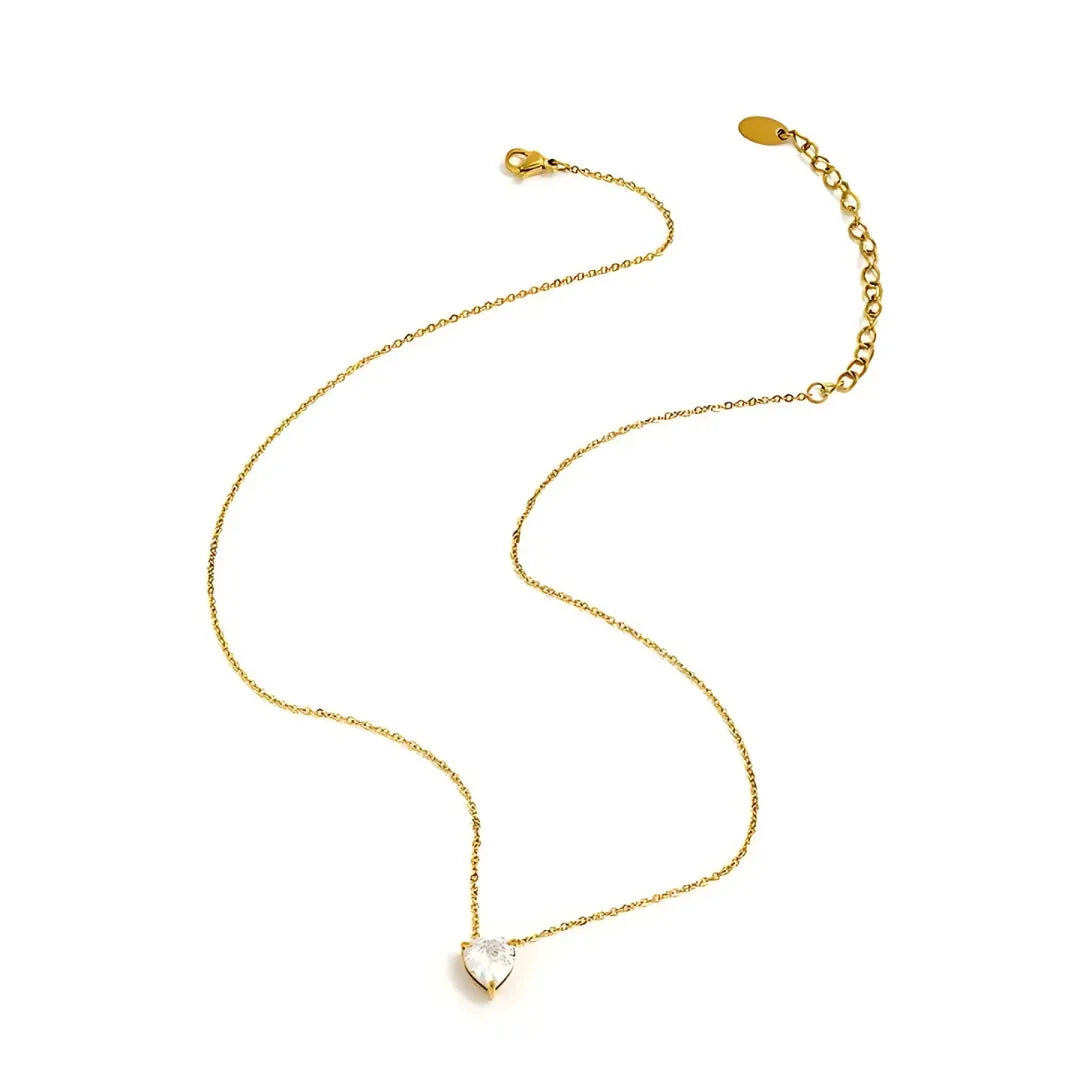 Dainty Heart Diamond Pendant - 18k Gold Plated Anti Tarnish Pendant