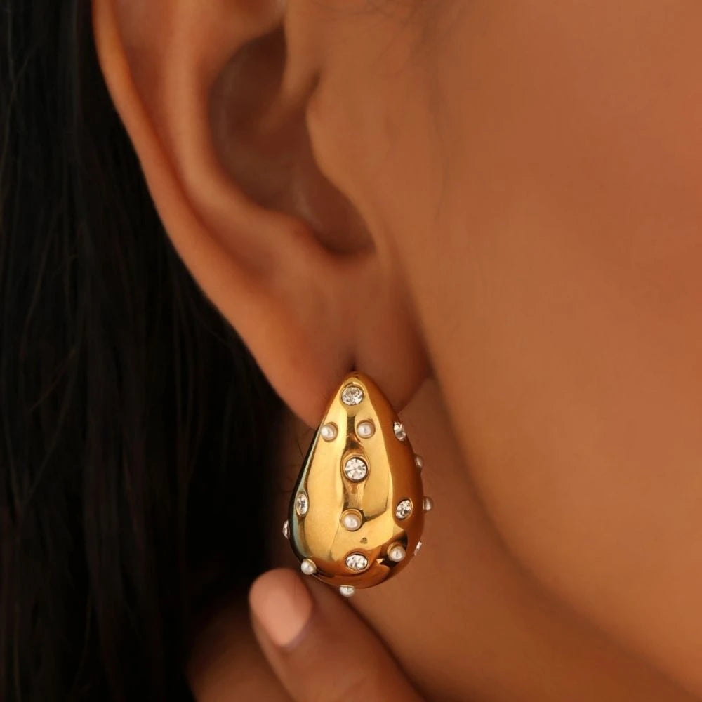 Dome Stud Earrings - 18k Gold Plated