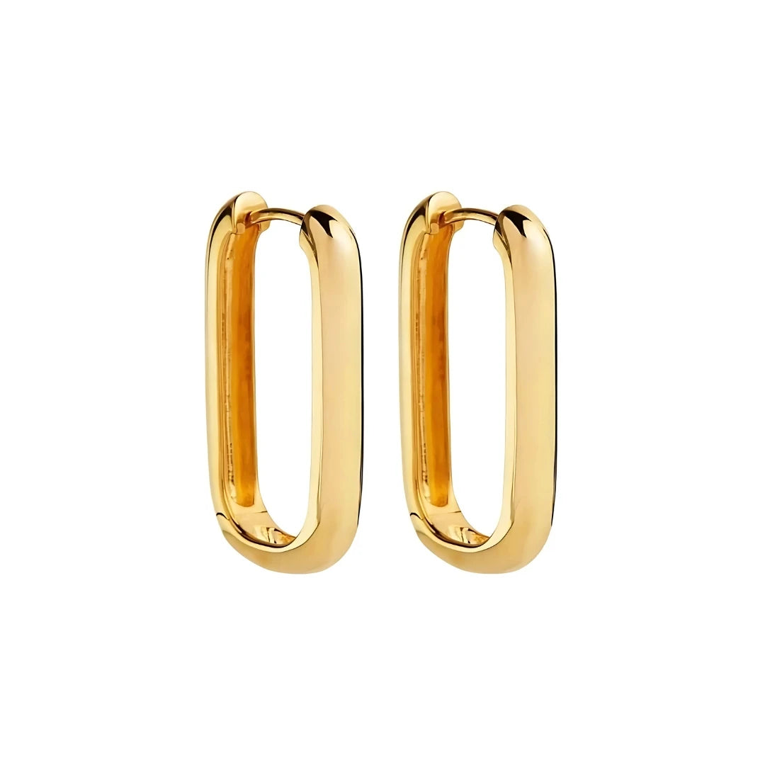 Elegant Square Hoops - 18k Gold Plated Earrings