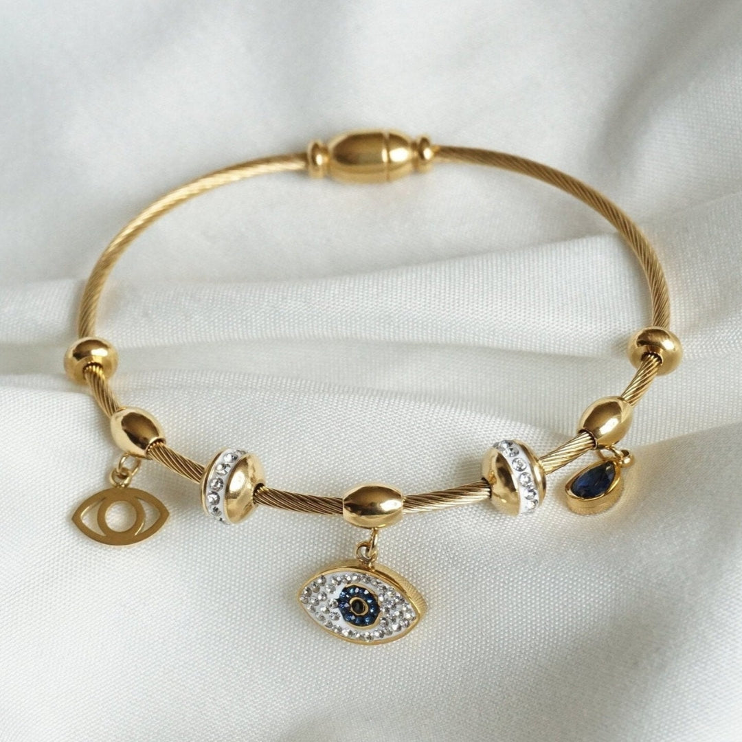 Evil Eye Charm Bracelet – 18K Gold Plated