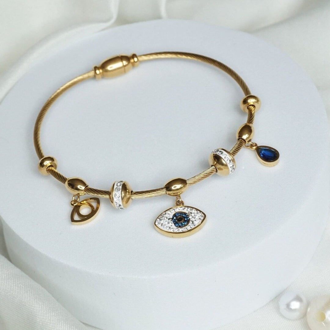 Evil Eye Charm Bracelet – 18K Gold Plated