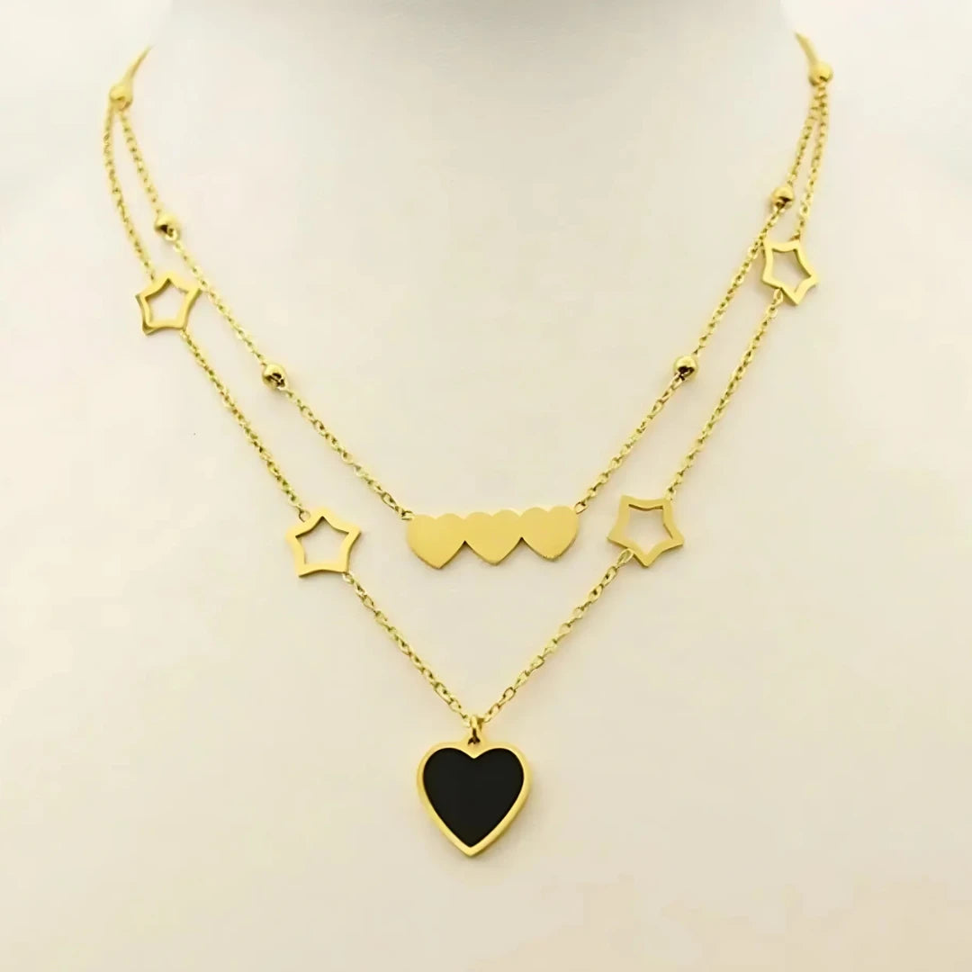 Love Heart Layered Necklace