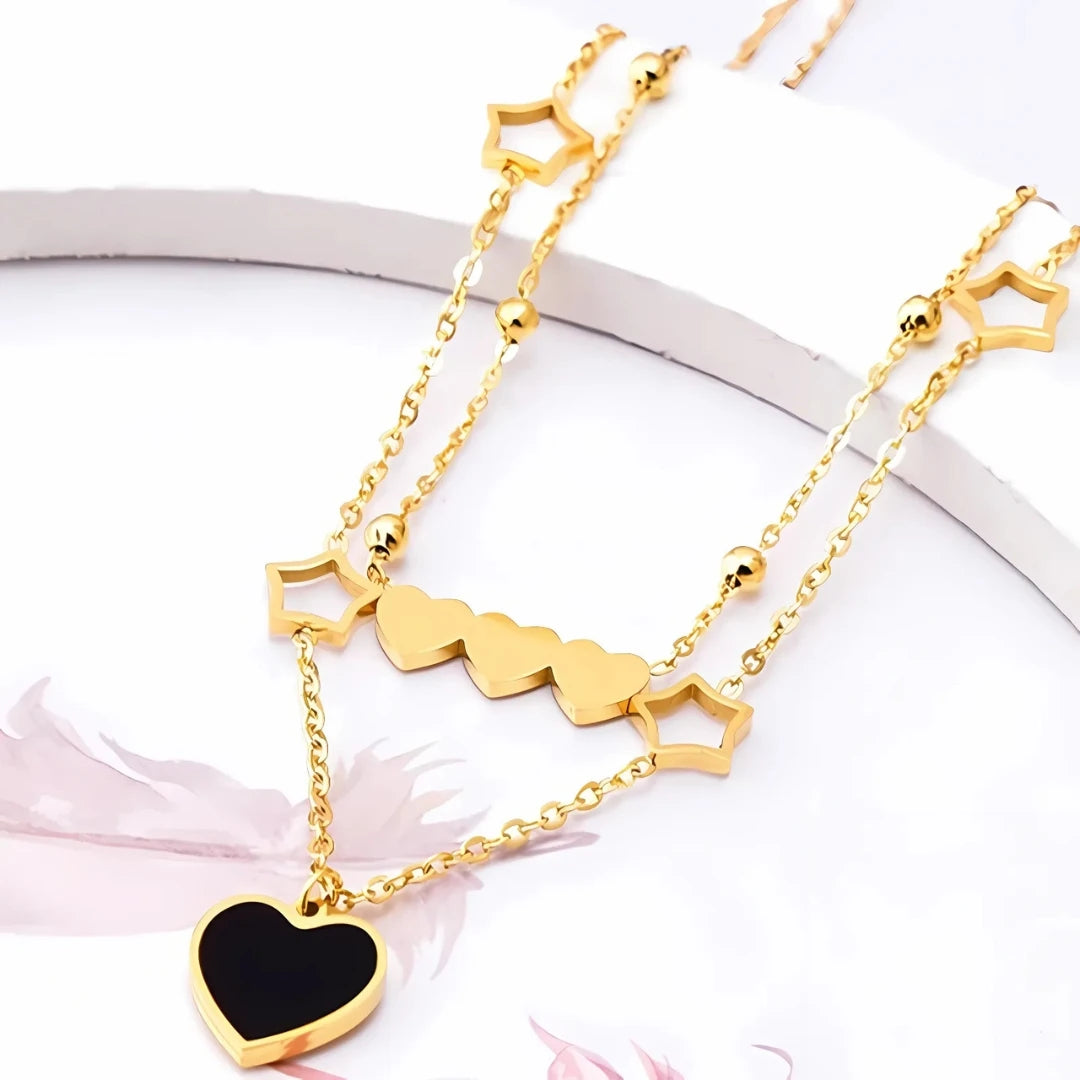 Love Heart Layered Necklace