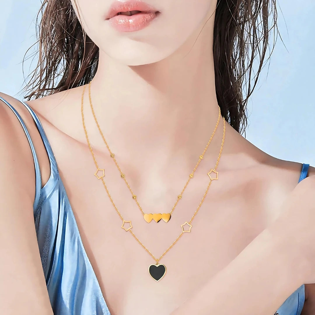 Love Heart Layered Necklace