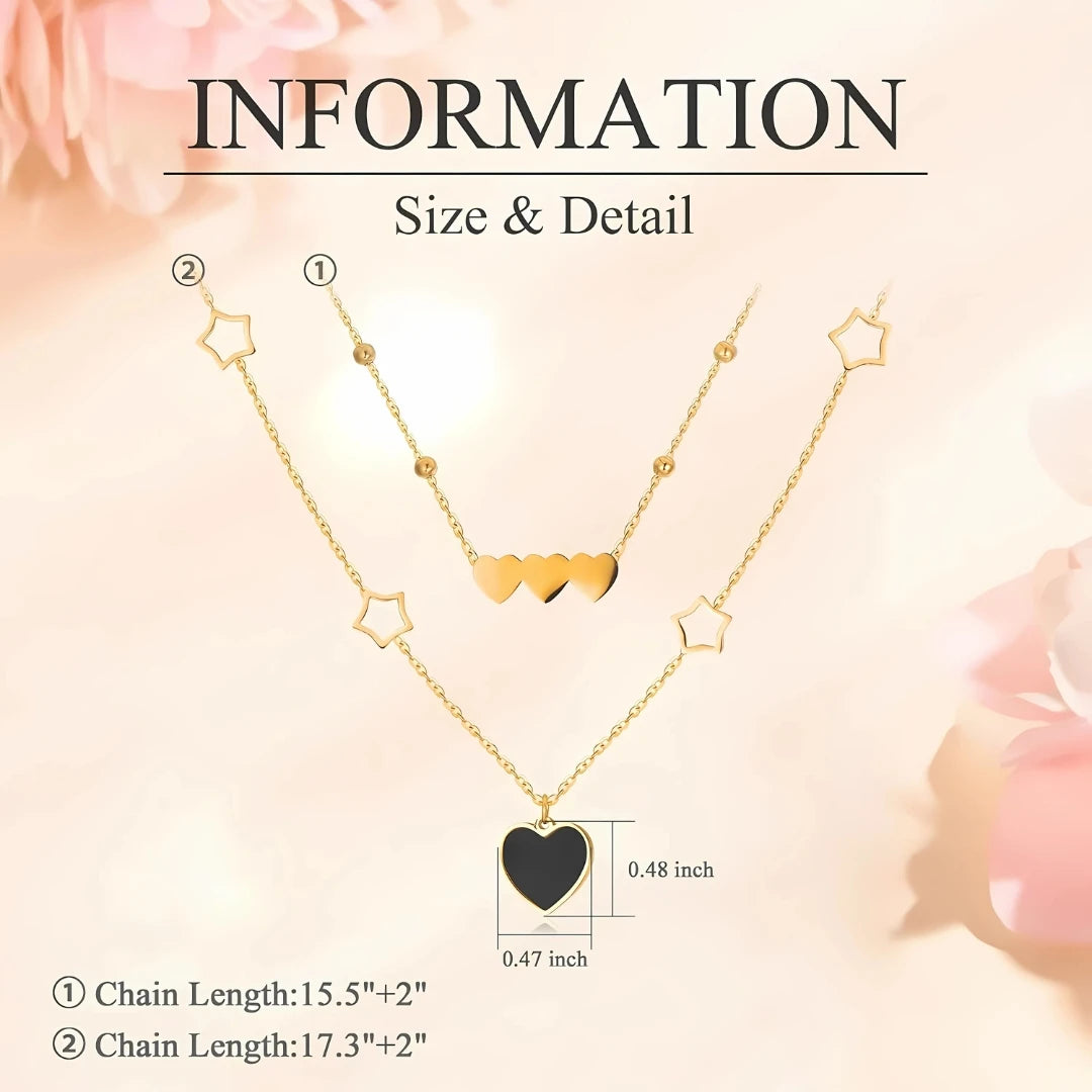 Love Heart Layered Necklace