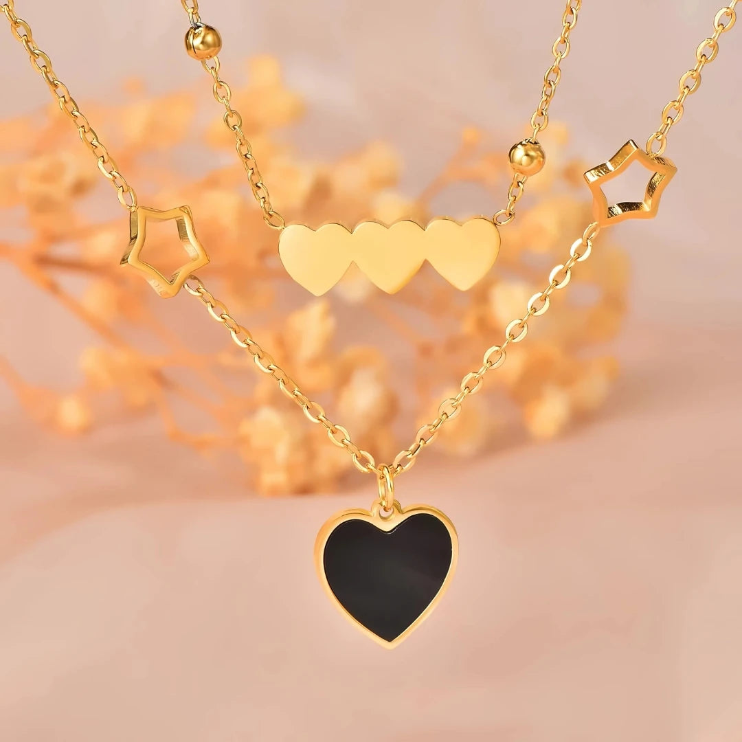 Love Heart Layered Necklace