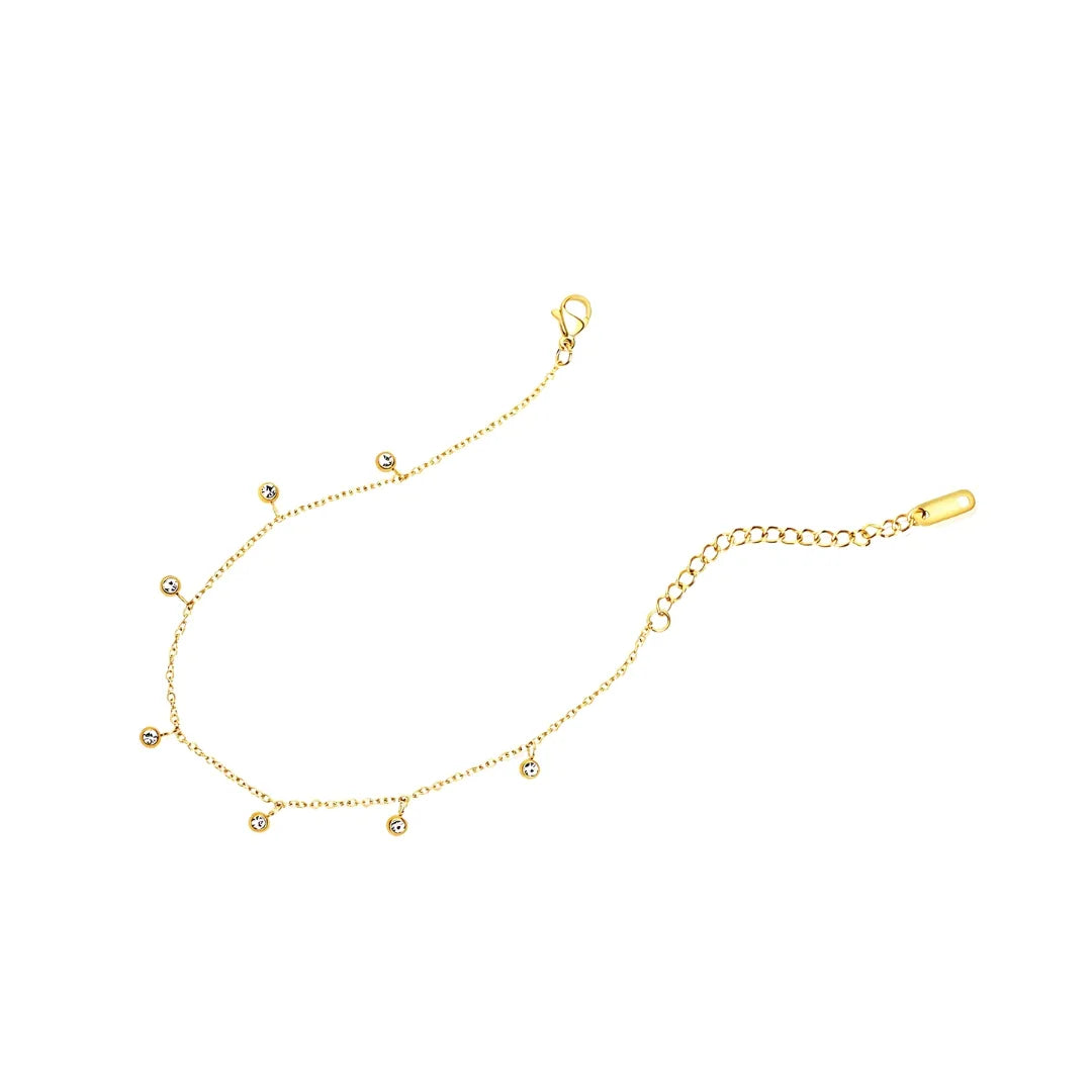 Minimal Bead Anklet - 18k Gold Plated Anti Tarnish