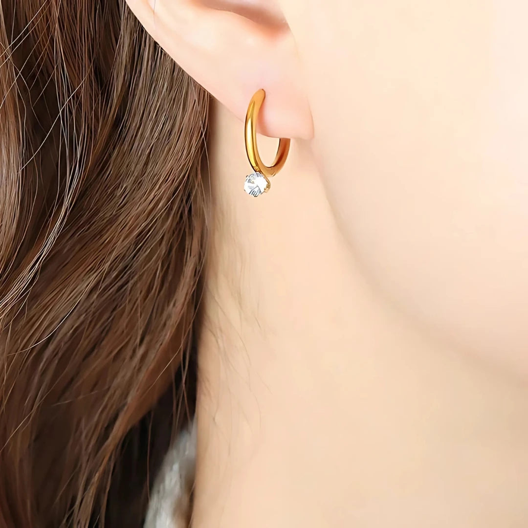 Princess Shine Hoops - 18k Gold Plated