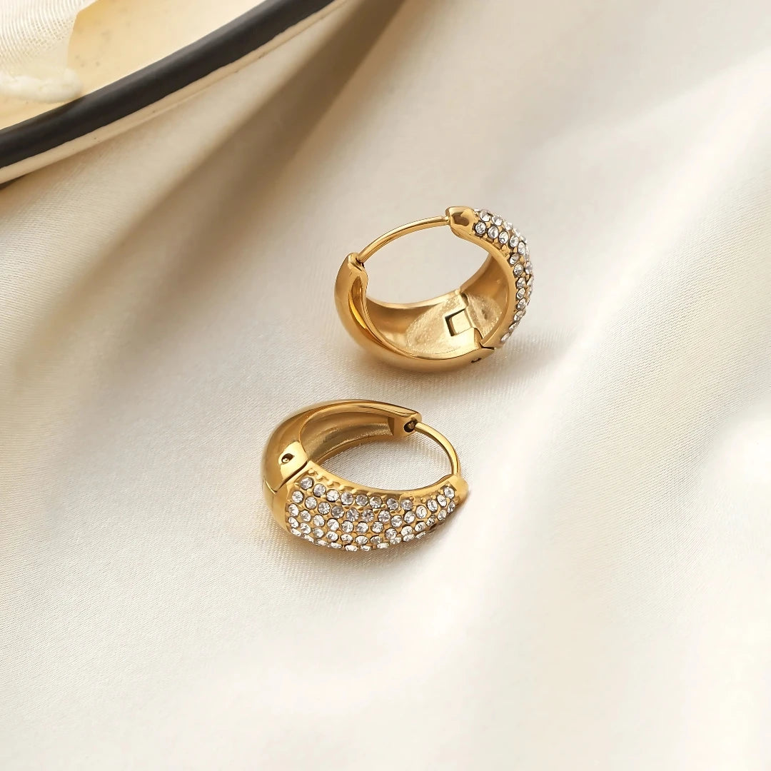 Regal Drop Hoops - 18k Gold Plated Earrings