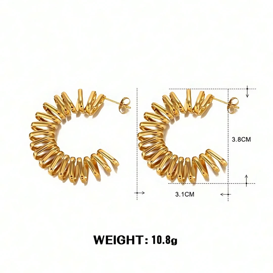 Spiral Hoops - 18K Gold Plated Demi Fine Earrings