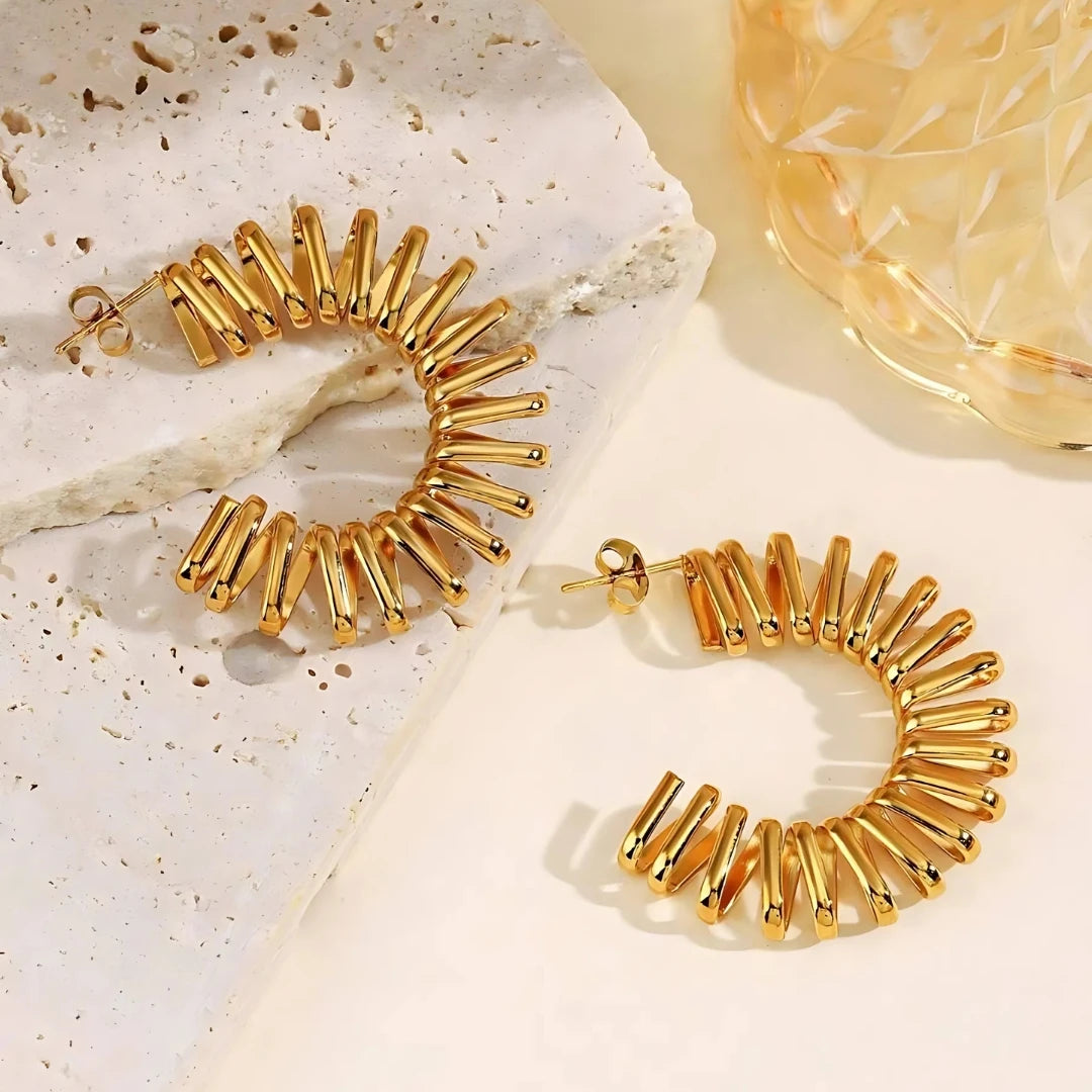 Spiral Hoops - 18K Gold Plated Demi Fine Earrings