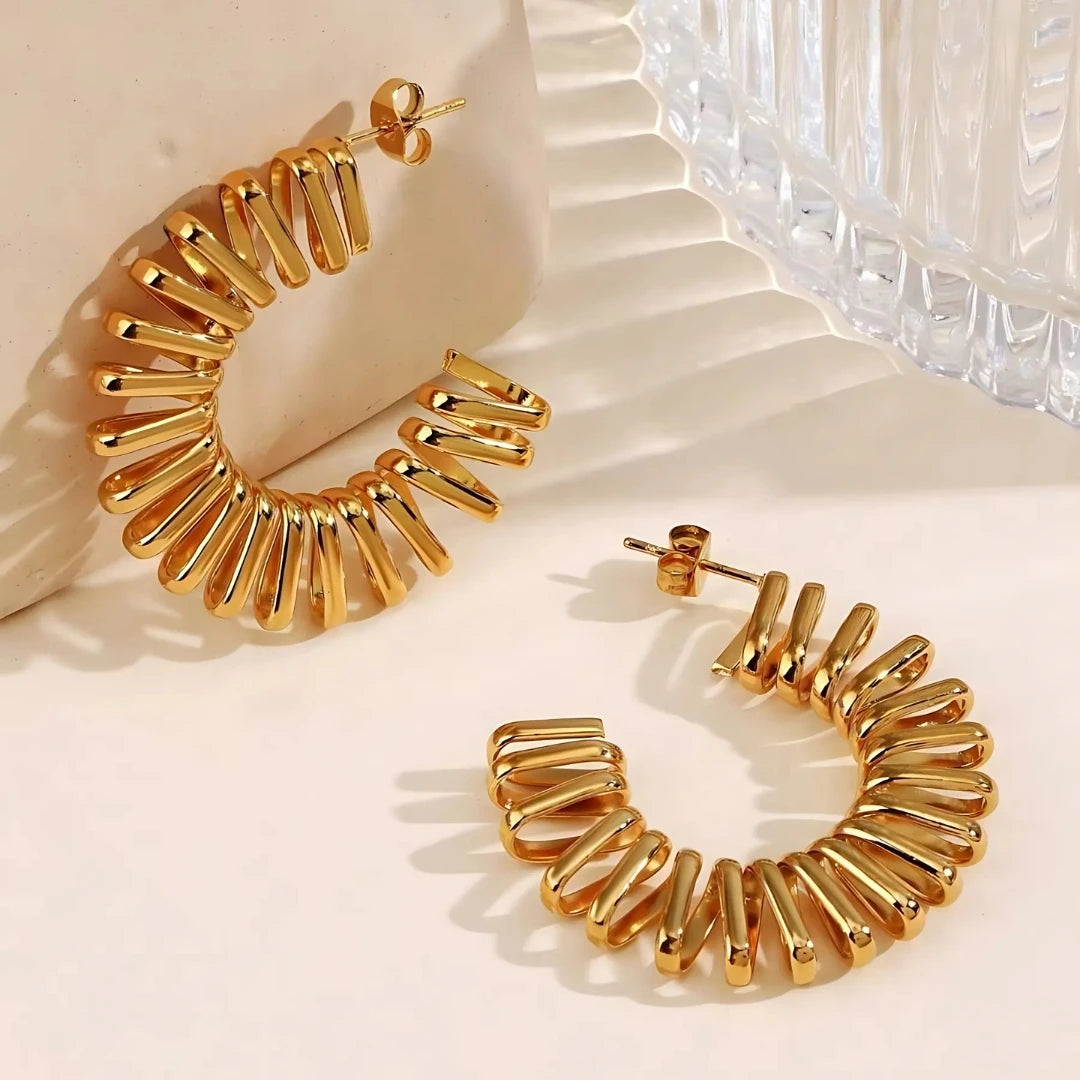 Spiral Hoops - 18K Gold Plated Demi Fine Earrings