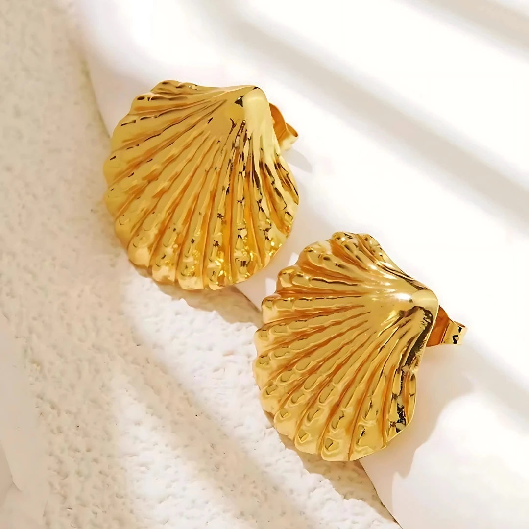 Shell Earrings - 18k Gold Plated Anti Tarnish