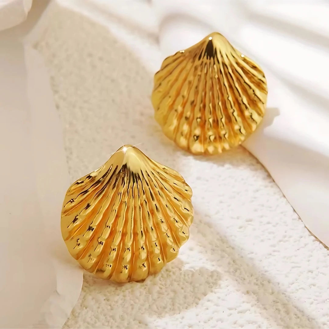 Shell Earrings - 18k Gold Plated Anti Tarnish
