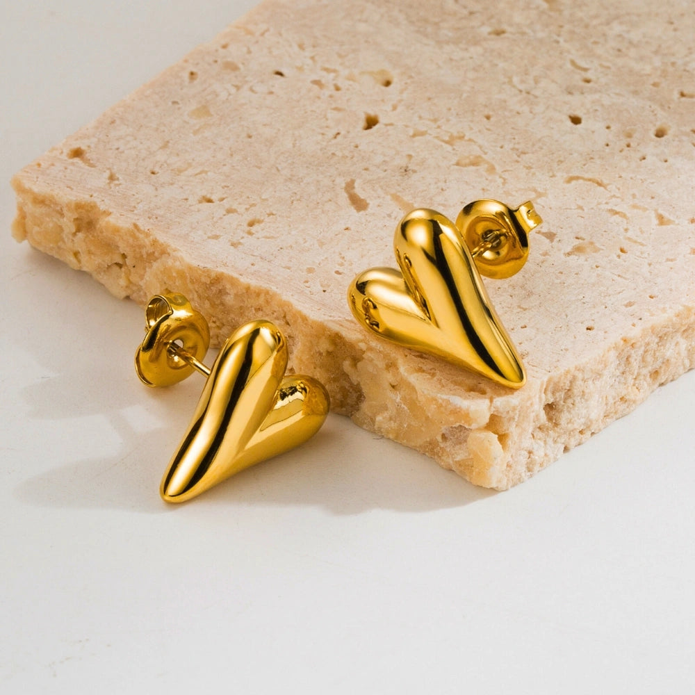 Sweet Heart Earrings - 18K Gold Plated Demi Fine Earrings