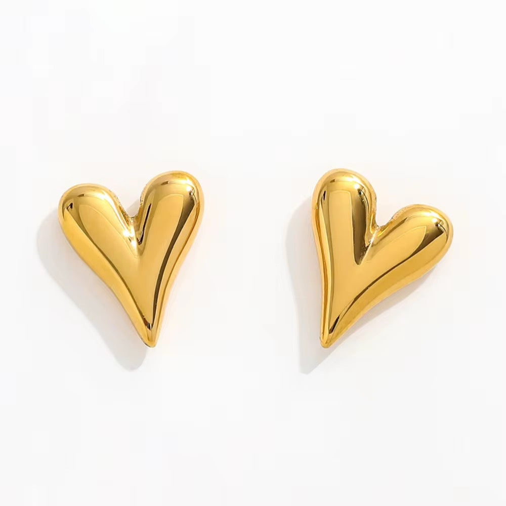 Sweet Heart Earrings - 18K Gold Plated Demi Fine Earrings