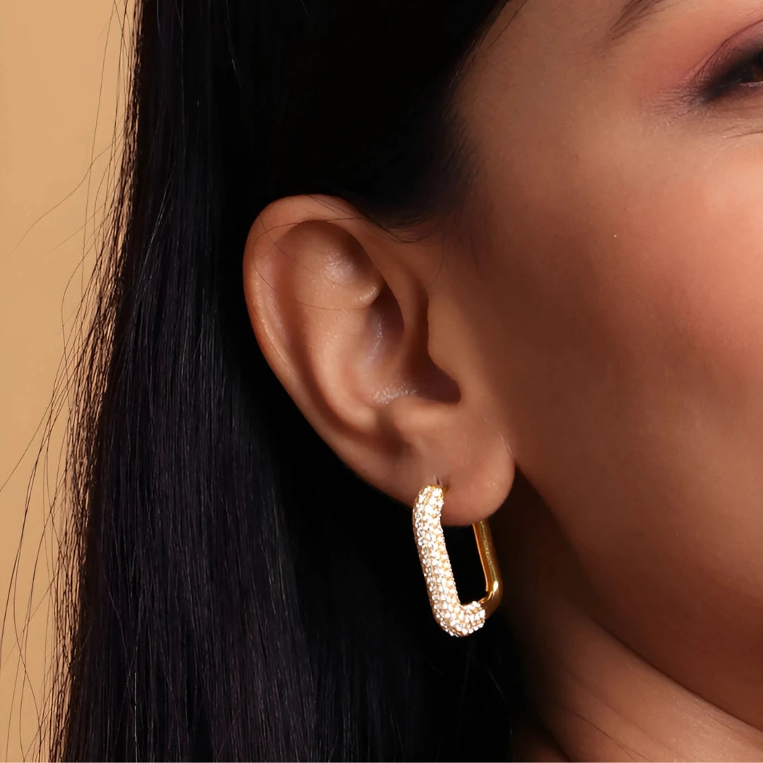 Sweetpea Zircon 18k Gold Plated Earrings