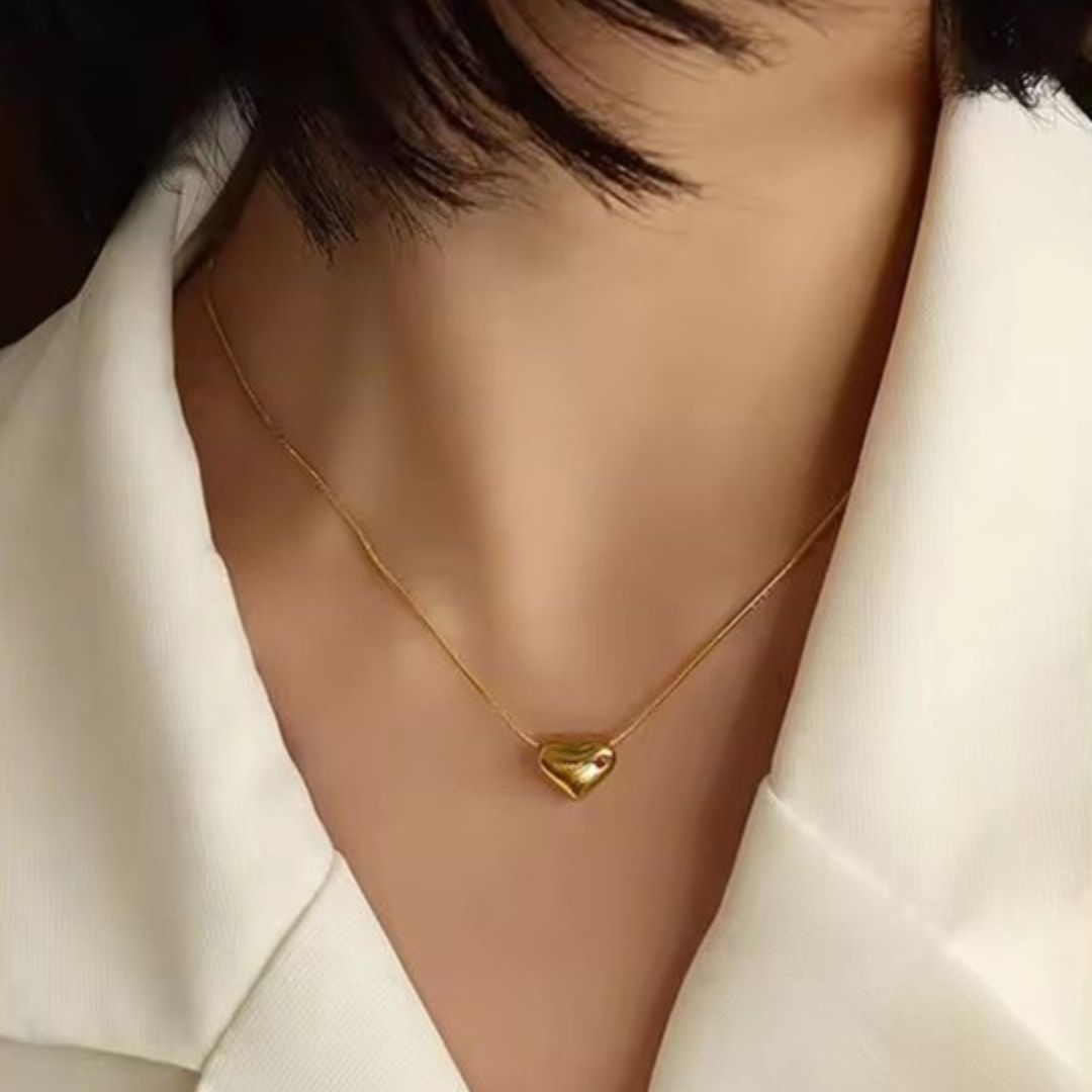 Dainty Diamond + Sweetheart Heart Pendant Combo