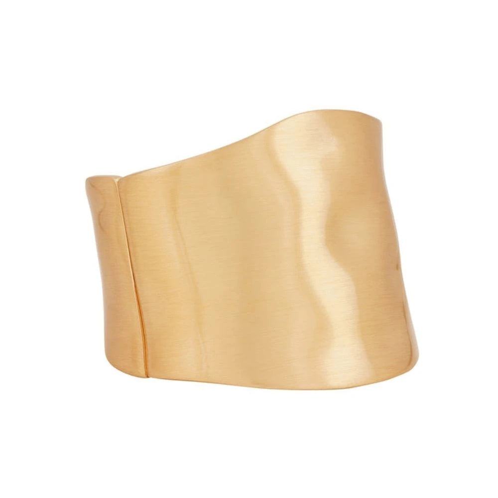 Wave Cuff Gold Bracelet - 18K Gold Plated