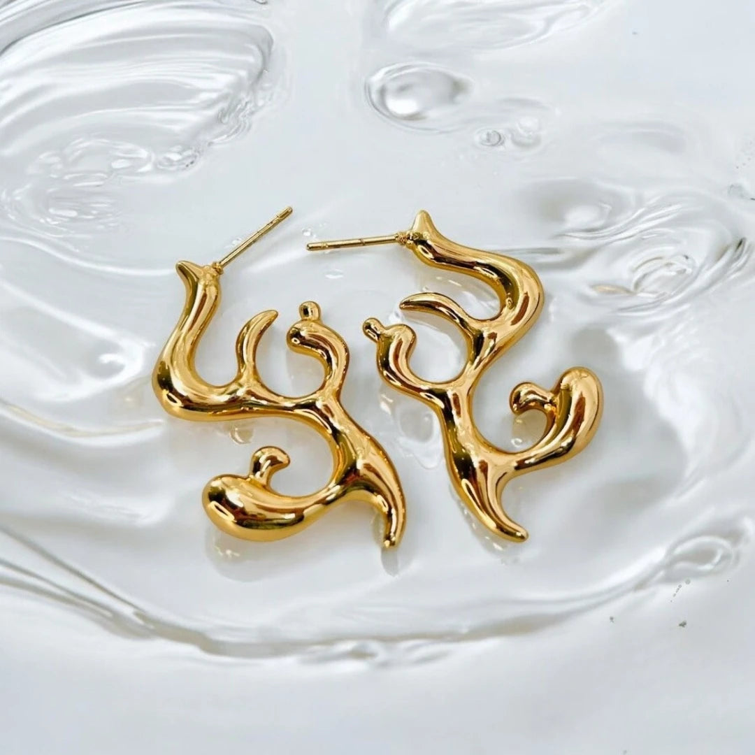 Wiggle Earrings - 18 Gold Plated Earrings
