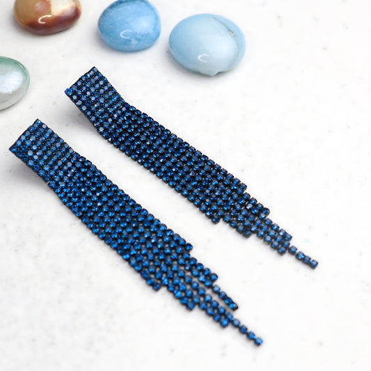 Dazzling Bling Blue Earrings