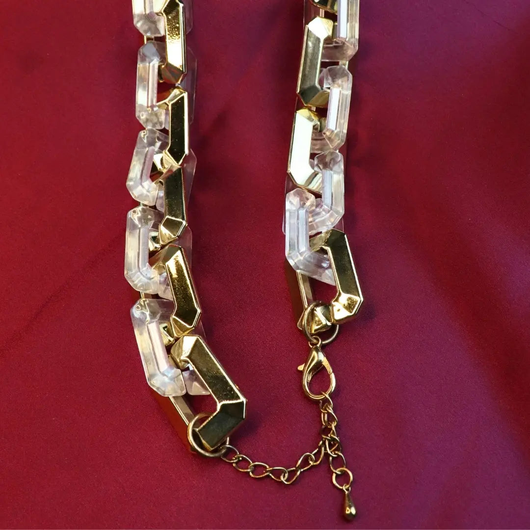 Golden Transparent Chain Neckpiece