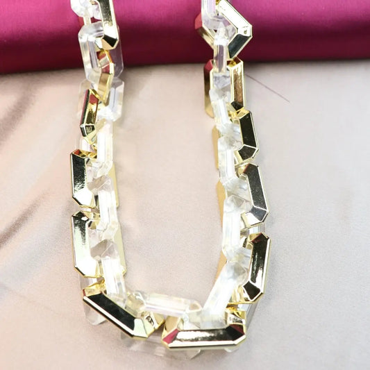 Golden Transparent Chain Neckpiece