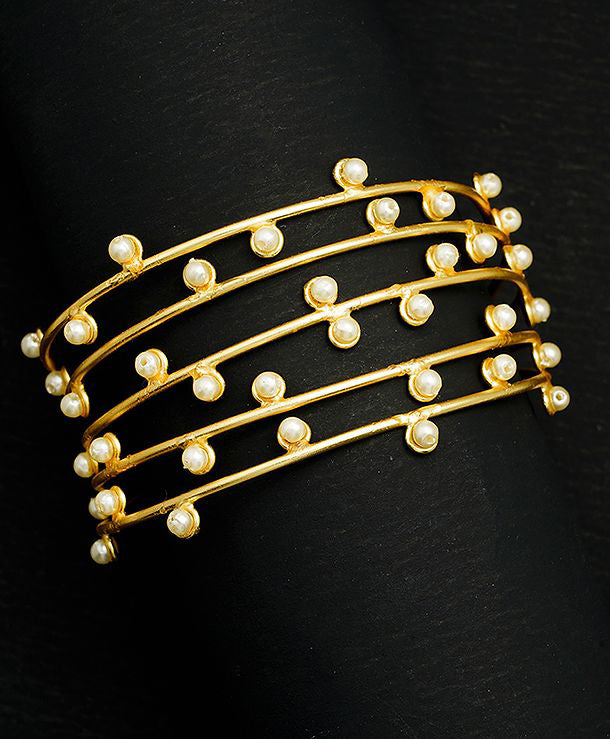 Pearl Embellished Multi Layer Cuff Bracelet