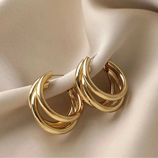 Triple Layer Quirky Hoop Earrings