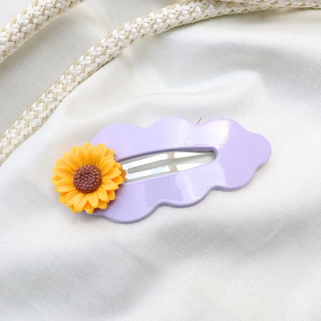 Lavender Sunflower Baby Clip