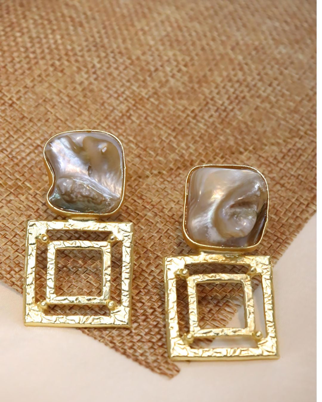 Double Square MOP Earrings