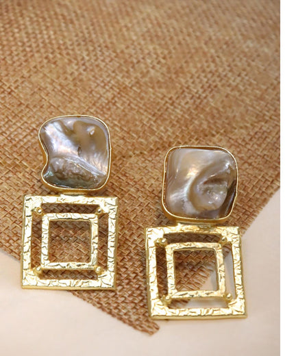 Double Square MOP Earrings