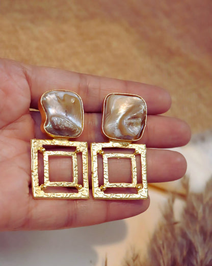 Double Square MOP Earrings