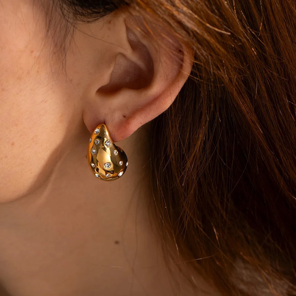 Stone Studded Drop Earrings