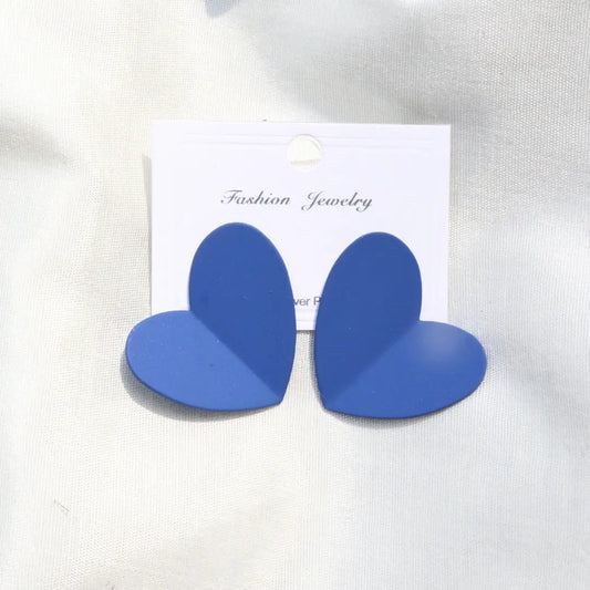 Blue metallic 3D Earrings