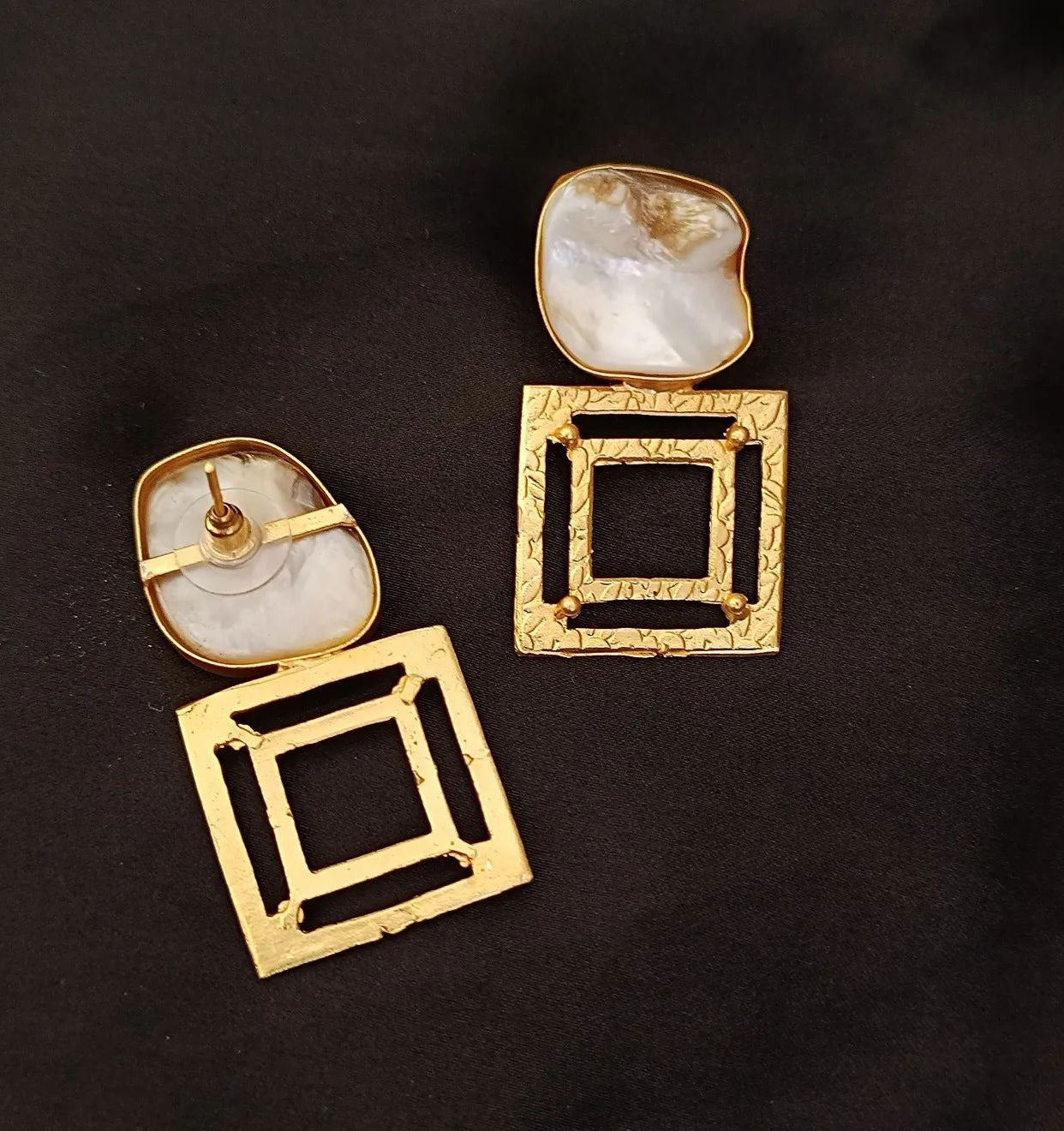 Double Square MOP Earrings