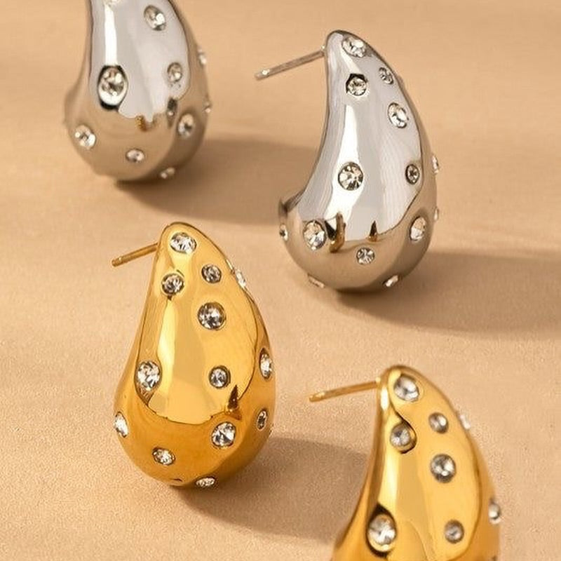 Stone Studded Drop Earrings