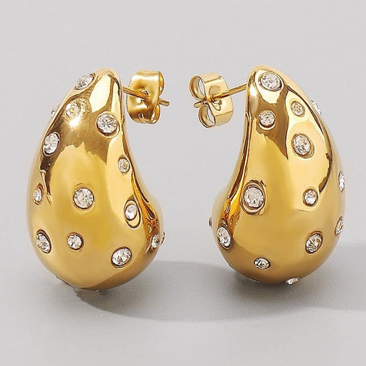 Stone Studded Drop Earrings