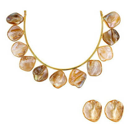 Mother of Pearl Equisite Contemporary Hansli Necklace Set