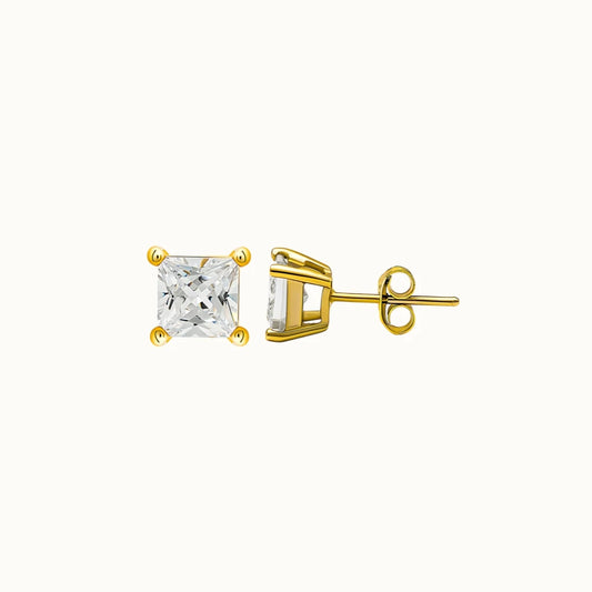 4mm Diamond Studs - 18K Gold Plated