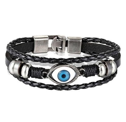 Evil Eye Leather Men Wrist Band